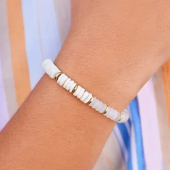 Carmel Mixed Bead Stretch Bracelet -Deals Bijestora Store 38421 GOLDV2 min