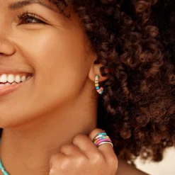 Bahama Bead Hoop Earrings -Deals Bijestora Store 38485 SILVV2 min