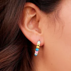Bahama Bead Hoop Earrings -Deals Bijestora Store 38485 SILVV5 min