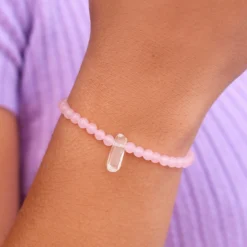 Rose Quartz Intention Stretch Bracelet -Deals Bijestora Store 38653 ROSQV4 min