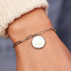 Engravable Coin Paperclip Chain Bracelet -Deals Bijestora Store 38700 SILVV2 min