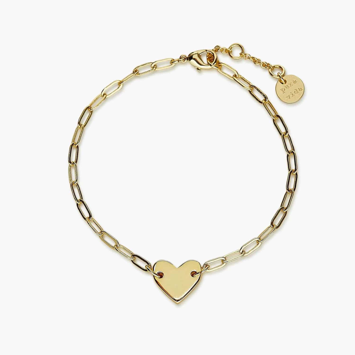 Engravable Heart Paperclip Chain Bracelet 2 Engravable Heart Paperclip Chain Bracelet - Image 2