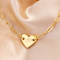 Engravable Heart Paperclip Chain Bracelet 25 Engravable Heart Paperclip Chain Bracelet -Deals Bijestora Store 38701 GOLDV3 min