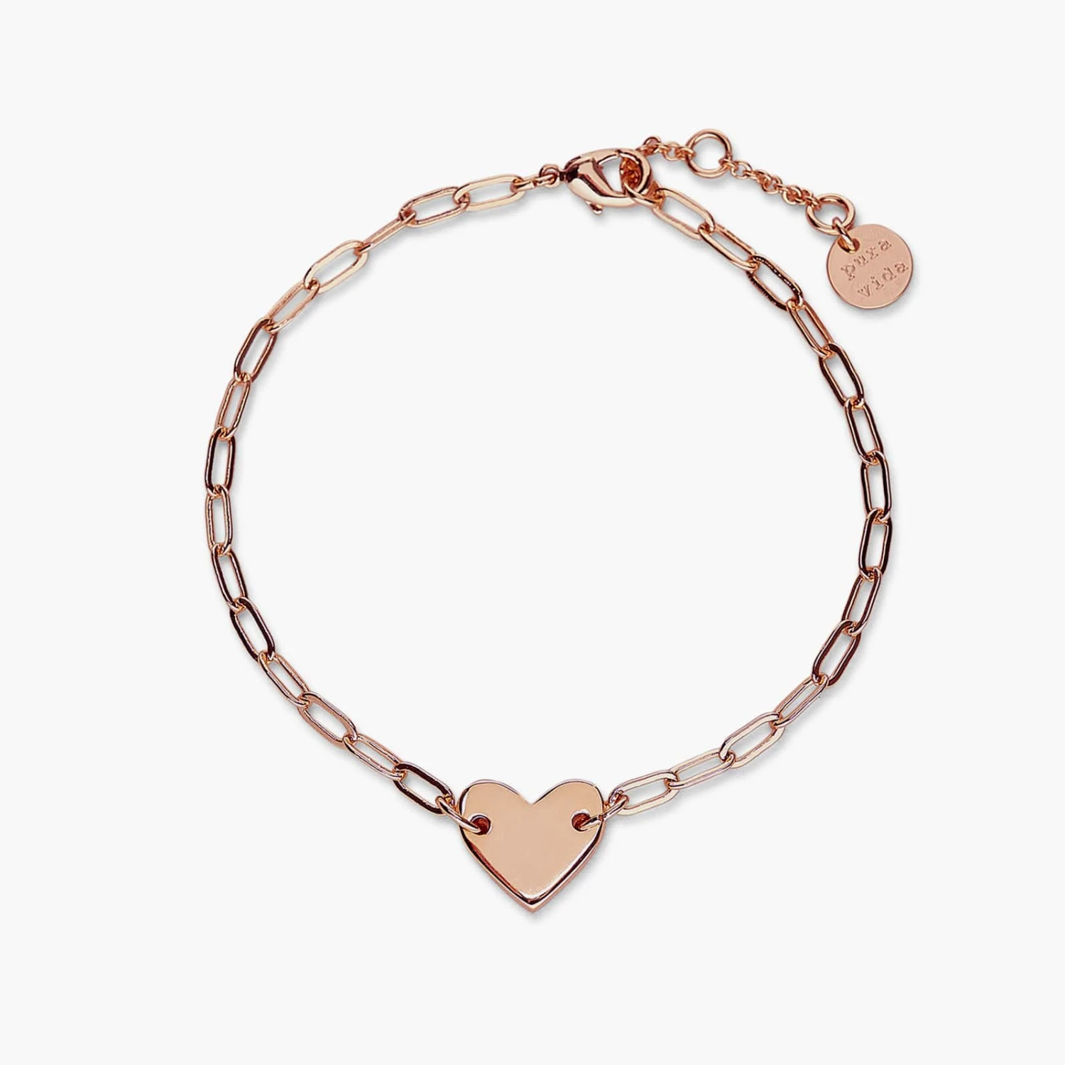 Engravable Heart Paperclip Chain Bracelet 3 Engravable Heart Paperclip Chain Bracelet - Image 3