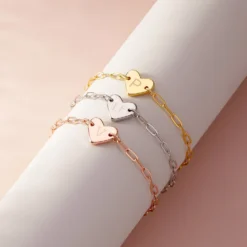 Engravable Heart Paperclip Chain Bracelet 18 Engravable Heart Paperclip Chain Bracelet -Deals Bijestora Store 38701 RGOLV4 min