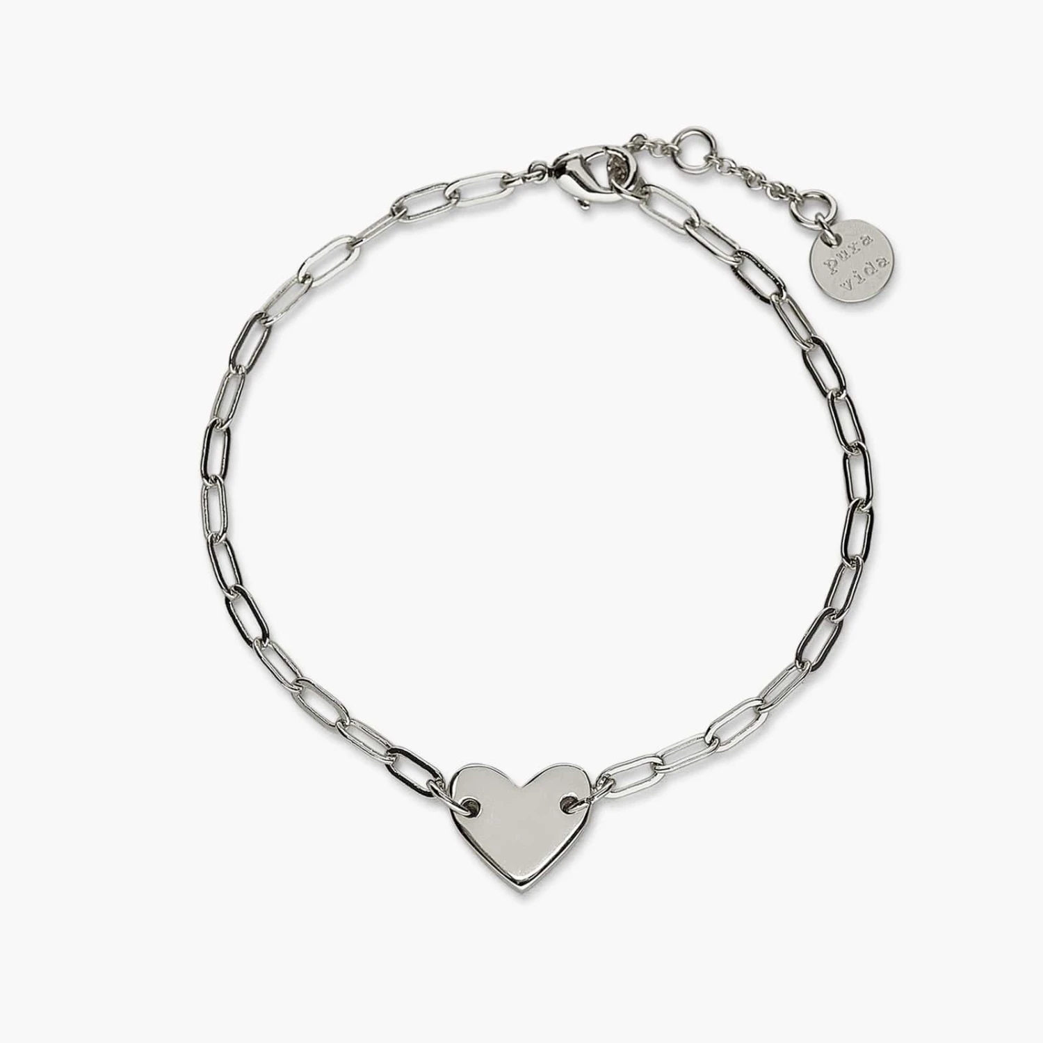 Engravable Heart Paperclip Chain Bracelet 1 Engravable Heart Paperclip Chain Bracelet