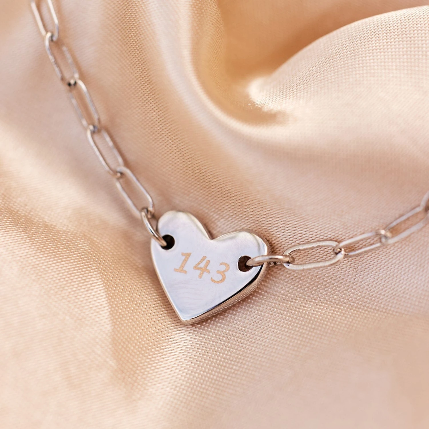 Engravable Heart Paperclip Chain Bracelet 11 Engravable Heart Paperclip Chain Bracelet - Image 11