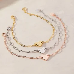 Engravable Heart Paperclip Chain Bracelet 22 Engravable Heart Paperclip Chain Bracelet -Deals Bijestora Store 38701 SILVV5 min