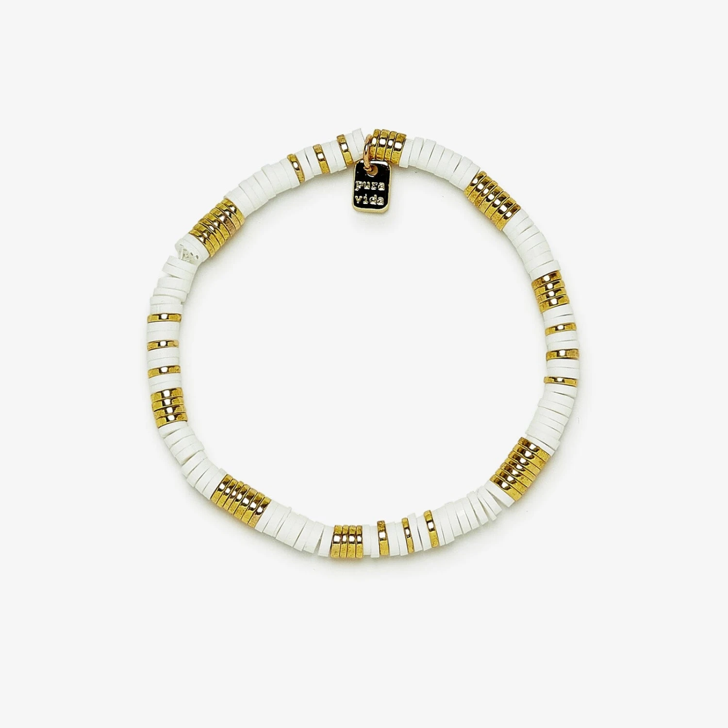 Gold & White Pisa Stretch Bracelet 1 Gold & White Pisa Stretch Bracelet