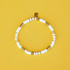 Gold & White Pisa Stretch Bracelet 7 Gold & White Pisa Stretch Bracelet -Deals Bijestora Store 38712 GOLDV3