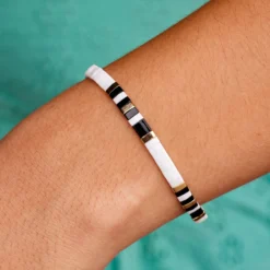 Tile Bead Stretch Bracelet -Deals Bijestora Store 38812 BKWHV4 min