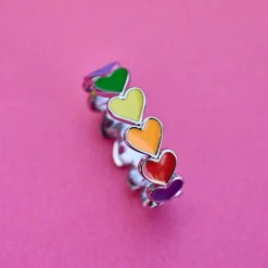 Rainbow Heart Band Ring -Deals Bijestora Store 38832RBOW 3 min