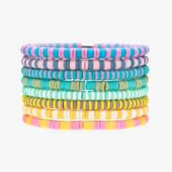 Vacation Vibes Bright Stretch Bracelet Set Of 8