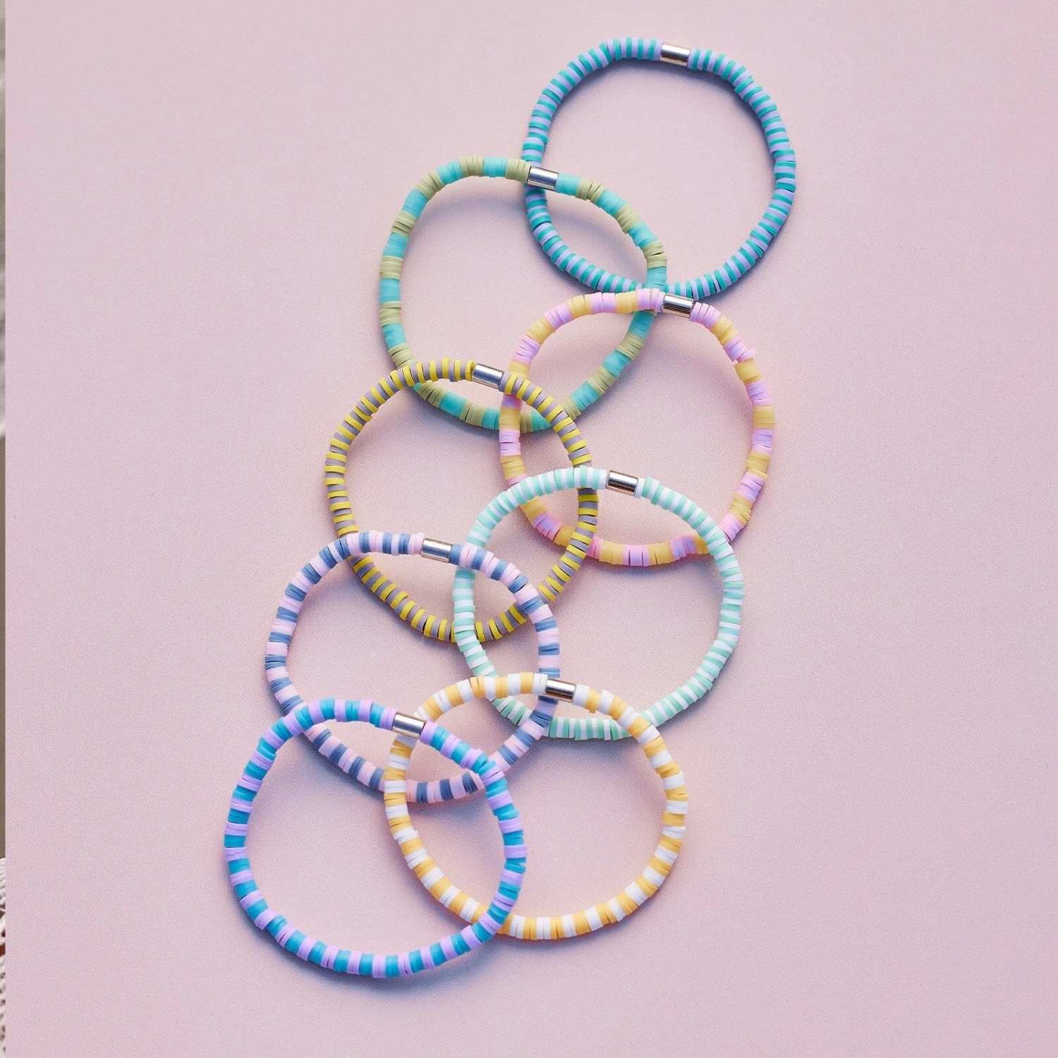 Vacation Vibes Bright Stretch Bracelet Set Of 8 4 Vacation Vibes Bright Stretch Bracelet Set Of 8 - Image 4
