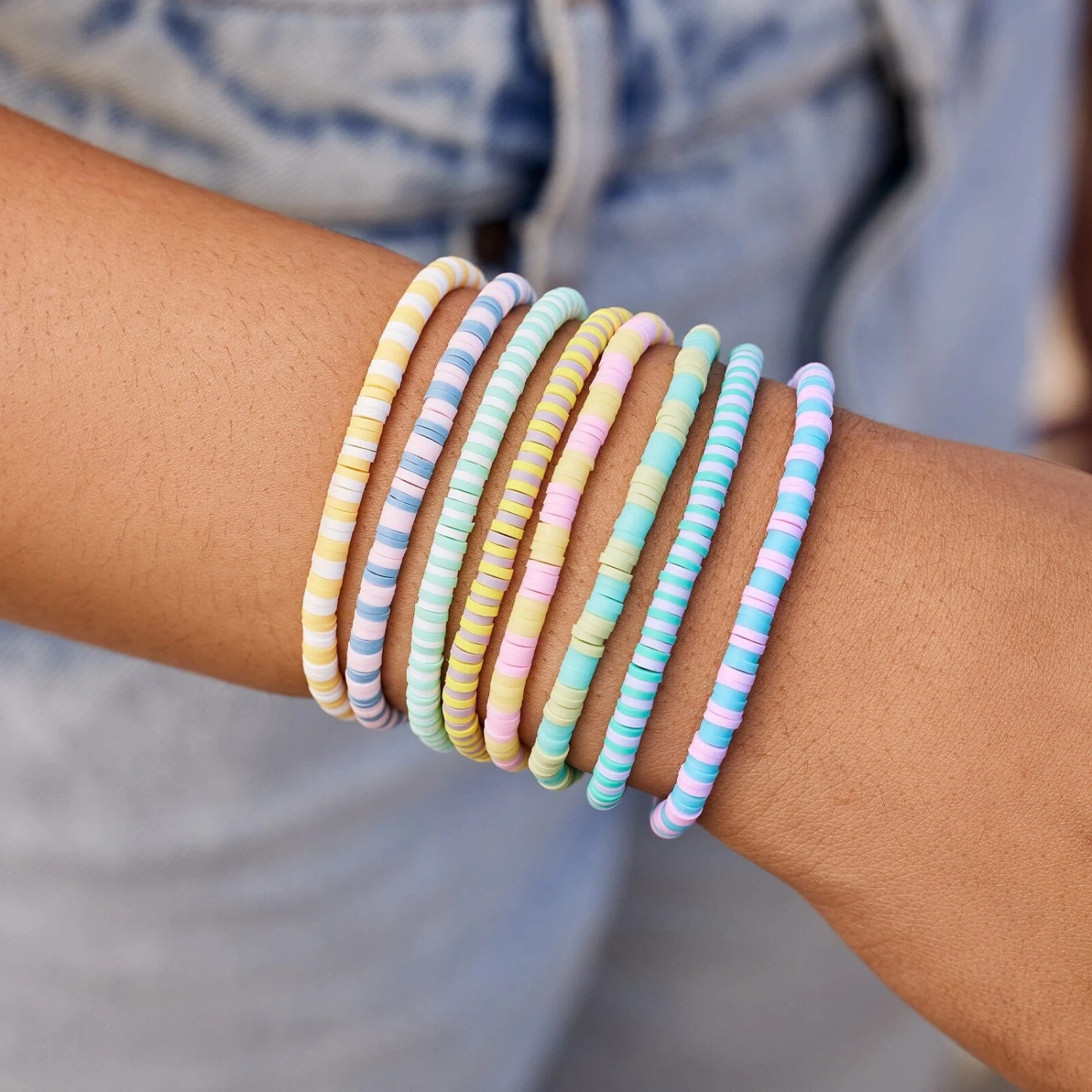 Vacation Vibes Bright Stretch Bracelet Set Of 8 3 Vacation Vibes Bright Stretch Bracelet Set Of 8 - Image 3