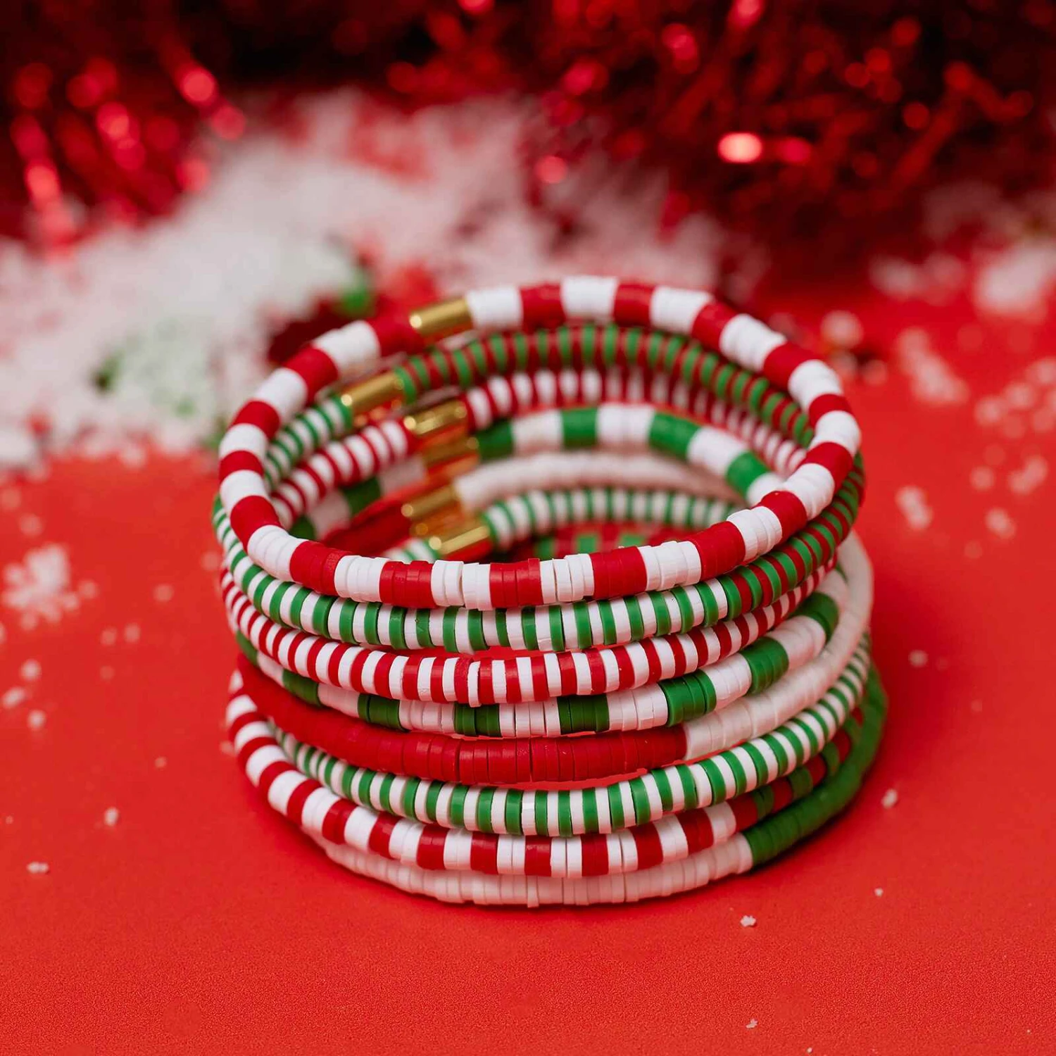 Vacation Vibes Deck The Halls Stretch Bracelet Set Of 8 2 Vacation Vibes Deck The Halls Stretch Bracelet Set Of 8 - Image 2