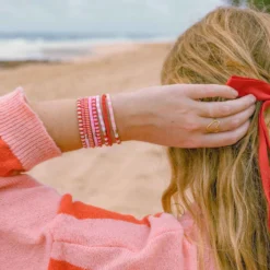 Vacation Vibes Pink Moment Stretch Bracelet Set Of 8 -Deals Bijestora Store 38872PNKM 10