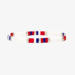 Fourth Of July Tile Bead Stretch Bracelet