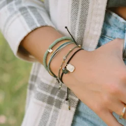 Raw Emerald Gold Charm Bracelet -Deals Bijestora Store 38951BLCK 6