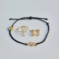 Snake Gold Charm Bracelet -Deals Bijestora Store 38953BLCK 8