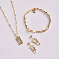 Draped Bar Earrings -Deals Bijestora Store 38970GOLD 3