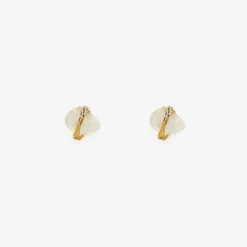 Raw Clear Quartz Stud Earrings