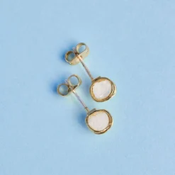 Raw Clear Quartz Stud Earrings -Deals Bijestora Store 38976GOLD 4