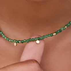 Jade Beaded Choker 8 Jade Beaded Choker -Deals Bijestora Store 38983GOLD 3