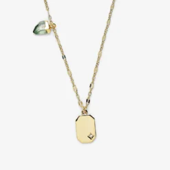 Emerald Quartz Pendant Necklace -Deals Bijestora Store 38984GOLD 2