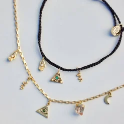 Mystics Mixed Charms Choker -Deals Bijestora Store 38987GOLD 5