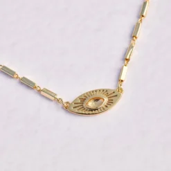 Sunburst Eye Pendant Necklace -Deals Bijestora Store 38988GOLD 3