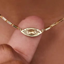 Sunburst Eye Pendant Necklace -Deals Bijestora Store 38988GOLD 4