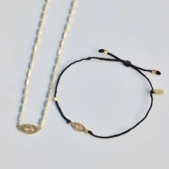 Sunburst Eye Gold Charm Bracelet -Deals Bijestora Store 39002BLCK 7