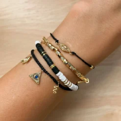 Sunburst Eye Gold Charm Bracelet -Deals Bijestora Store 39002BLCK 8