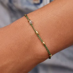 Raw Stone & Bead Gold Danity Thread Bracelet -Deals Bijestora Store 39005HEAG 3