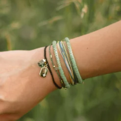 Raw Stone & Bead Gold Danity Thread Bracelet -Deals Bijestora Store 39005HEAG 4