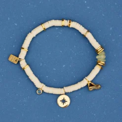 Outdoorsy Gals Vinyl Disc Stretch Bracelet -Deals Bijestora Store 39175GOLD 2 min