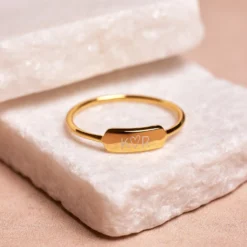 Demi-Fine Engravable Bar Ring -Deals Bijestora Store 39296 GOLDV3 min