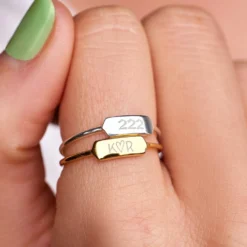 Demi-Fine Engravable Bar Ring -Deals Bijestora Store 39296 SILVV4 min