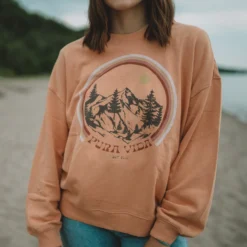 Mountain Magic Oversized Crew Fleece -Deals Bijestora Store 39302CLAY 5 min