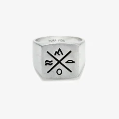 Men's Compass Signet Ring