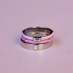 Boarding For Breast Cancer Ring Stack -Deals Bijestora Store 39421SILV 3 min