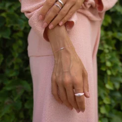 Boarding For Breast Cancer Thread Chain Slider Bracelet -Deals Bijestora Store 39422SILV 5 min