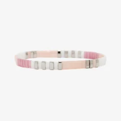 Boarding For Breast Cancer Tile Bead Stretch Bracelet