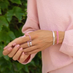 Boarding For Breast Cancer Tile Bead Stretch Bracelet 12 Boarding For Breast Cancer Tile Bead Stretch Bracelet -Deals Bijestora Store 39424SILV 4 min