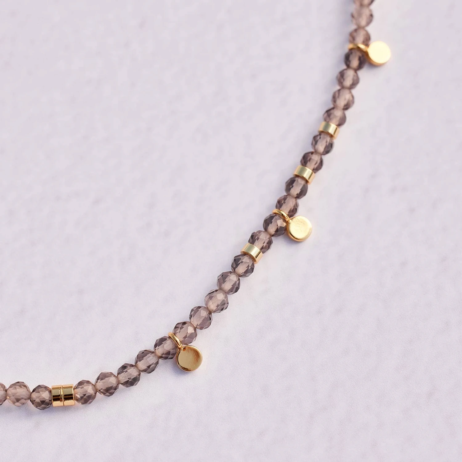 Smokey Quartz Beaded String Bracelet 3 Smokey Quartz Beaded String Bracelet - Image 3