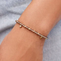 Smokey Quartz Beaded String Bracelet 17 Smokey Quartz Beaded String Bracelet -Deals Bijestora Store 39476GOLD 6