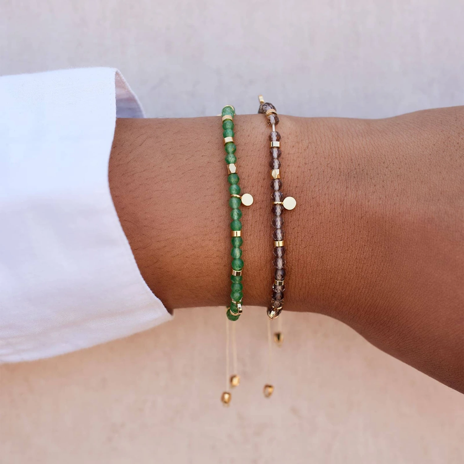 Smokey Quartz Beaded String Bracelet 7 Smokey Quartz Beaded String Bracelet - Image 7