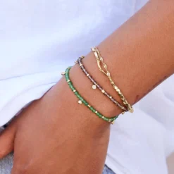 Smokey Quartz Beaded String Bracelet 19 Smokey Quartz Beaded String Bracelet -Deals Bijestora Store 39476GOLD 8