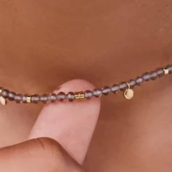 Smokey Quartz Beaded Choker -Deals Bijestora Store 39477GOLD 4